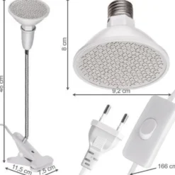 Växtlampa med klämma för växtbelysning