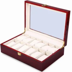 Watchbox Klockbox i trä för 12 klockor med fönster