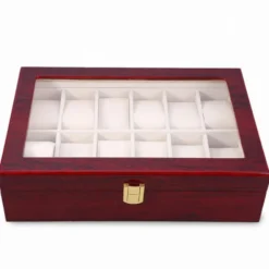 Watchbox Klockbox i trä för 12 klockor med fönster