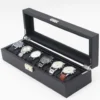 Watchbox / Klockbox 6 klockor -Lyxmodell i svart carbon