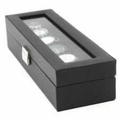 Watchbox / Klockbox 6 klockor -Lyxmodell i svart carbon