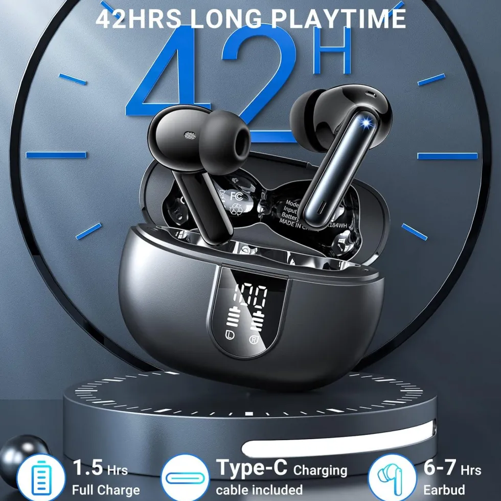WAVORYX Air1 Pro Trådlösa Hörlurar Bluetooth 5.4 – Hybrid ANC, 6 Mics ENC, Hi-Res Ljud & 40h Batteritid Appstöd EQ