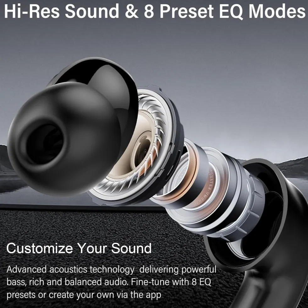 WAVORYX Air1 Pro Trådlösa Hörlurar Bluetooth 5.4 – Hybrid ANC, 6 Mics ENC, Hi-Res Ljud & 40h Batteritid Appstöd EQ