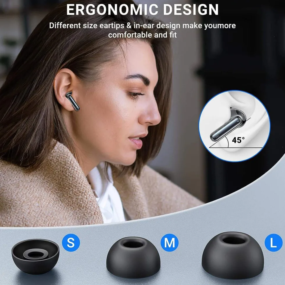 WAVORYX Air1 Pro Trådlösa Hörlurar Bluetooth 5.4 – Hybrid ANC, 6 Mics ENC, Hi-Res Ljud & 40h Batteritid Appstöd EQ
