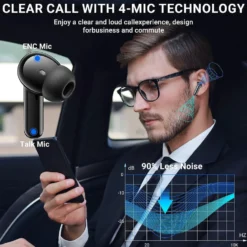 WAVORYX Air1 Pro Trådlösa Hörlurar Bluetooth 5.4 – Hybrid ANC, 6 Mics ENC, Hi-Res Ljud & 40h Batteritid Appstöd EQ