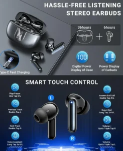 WAVORYX Air1 Pro Trådlösa Hörlurar Bluetooth 5.4 – Hybrid ANC, 6 Mics ENC, Hi-Res Ljud & 40h Batteritid Appstöd EQ
