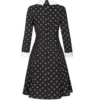 Wednesday Addams klänning barnkostym svart/vit 115–125 cm polyester