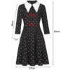 Wednesday Addams klänning barnkostym svart/vit 135–145 cm polyester