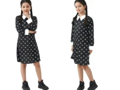 Wednesday Addams klänning för barn 125–135 cm
