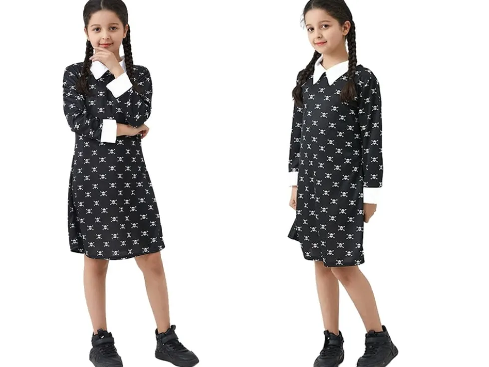 Wednesday Addams klänning för barn 125–135 cm