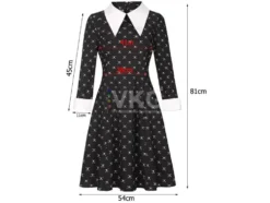 Wednesday Addams klänning för barn 125–135 cm
