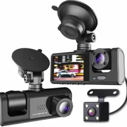 WIFI Bil Dash Cam HD 1080P Fram/Inuti/Bakre 3 Linser Bil DVR Parkeringsinspelare