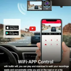 WIFI Bil Dash Cam HD 1080P Fram/Inuti/Bakre 3 Linser Bil DVR Parkeringsinspelare