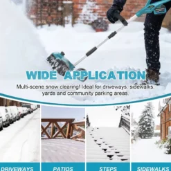 3500W 320MM 18V Borstlös Elektrisk Snöslunga – Sladdlös Snöborste Snöskyffel för