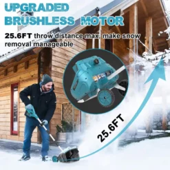 3500W 320MM 18V Borstlös Elektrisk Snöslunga – Sladdlös Snöborste Snöskyffel för