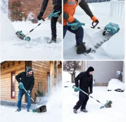3500W 320MM 18V Borstlös Elektrisk Snöslunga – Sladdlös Snöborste Snöskyffel för