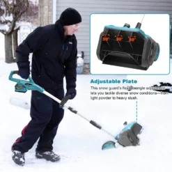 3500W 320MM 18V Borstlös Elektrisk Snöslunga – Sladdlös Snöborste Snöskyffel för
