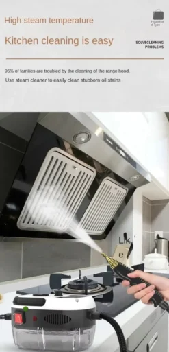 2500W Ångrengörare – Handhållen Steam Cleaner för Kök, Grill & Hem, ångtvättmaskin städa gör rent hemma