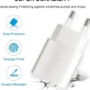 25W USB C Snabbladdare med 1m Typ C-kabel – Kompatibel med Samsung Galaxy, iPhone och iPad (USB-C) Vit