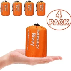 4x Emergency Thermal Vattentät Sovsäck för Utomhusbruk