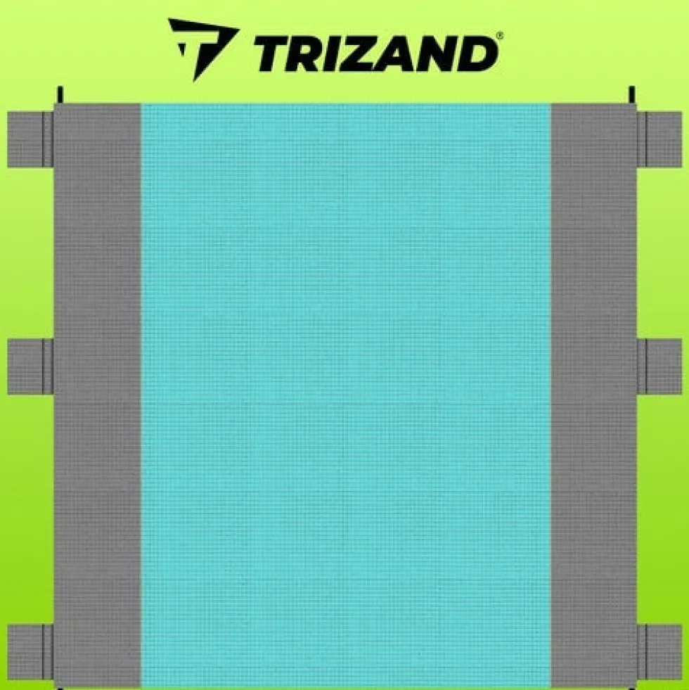 XXL strand- och picknickfilt 208x208 cm vattentålig polyester grå-blå