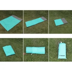 XXL strand- och picknickfilt 208x208 cm vattentålig polyester grå-blå