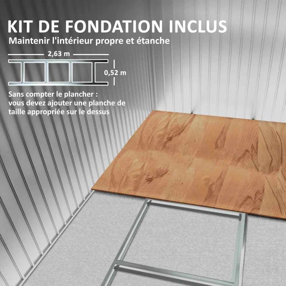 XXL trädgårdsskjul, galvaniserat stål, 3,6m², 280x130x172cm, med fundament, låsbara skjutdörrar, ventilation, svart