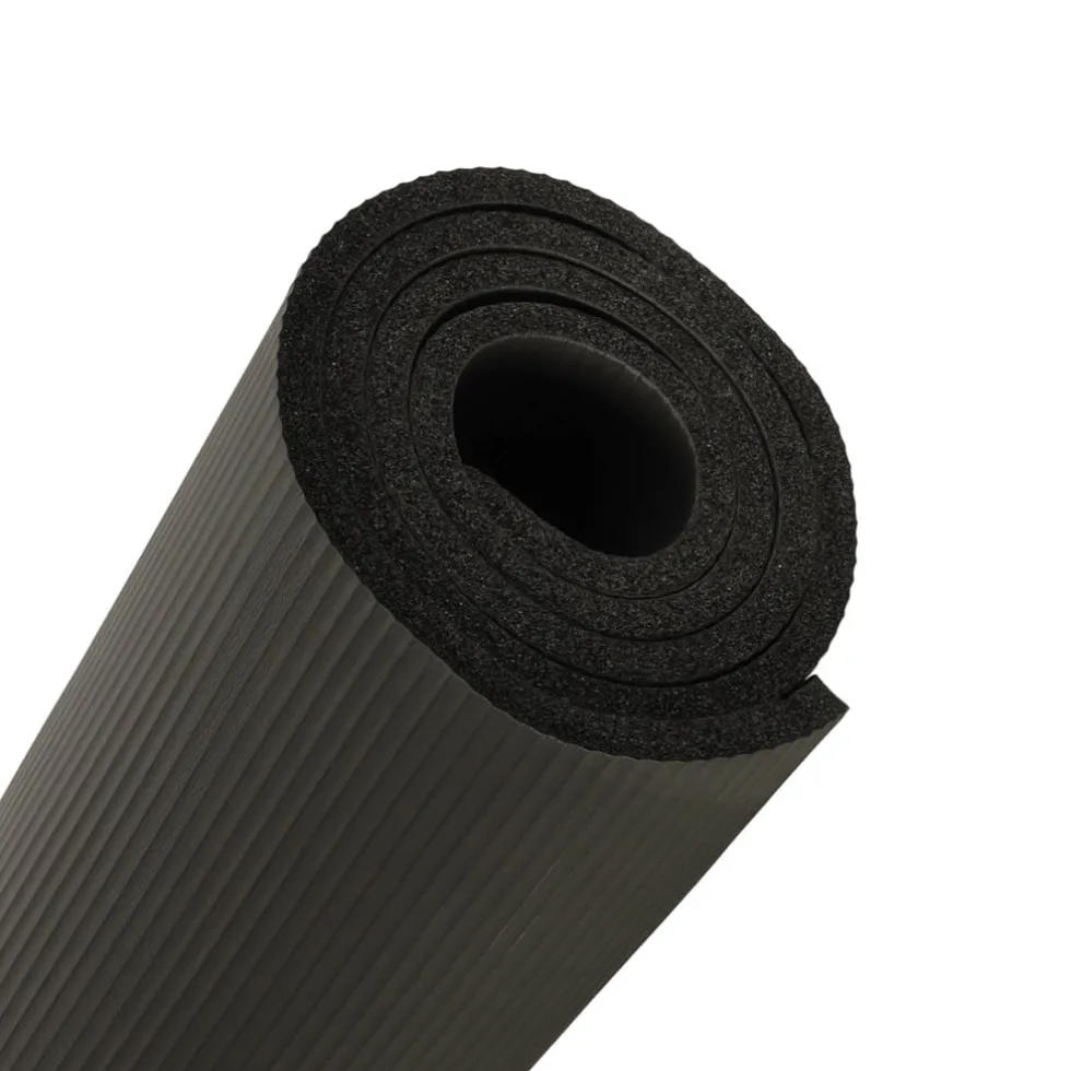 Yogamatta träningsmatta 185x83x1,5 cm halkfri med bärväska svart
