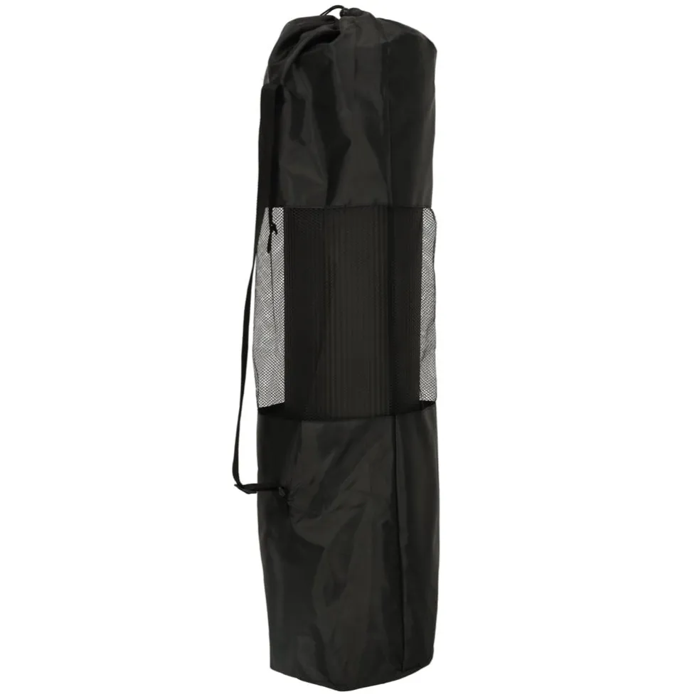 Yogamatta träningsmatta 185x83x1,5 cm halkfri med bärväska svart