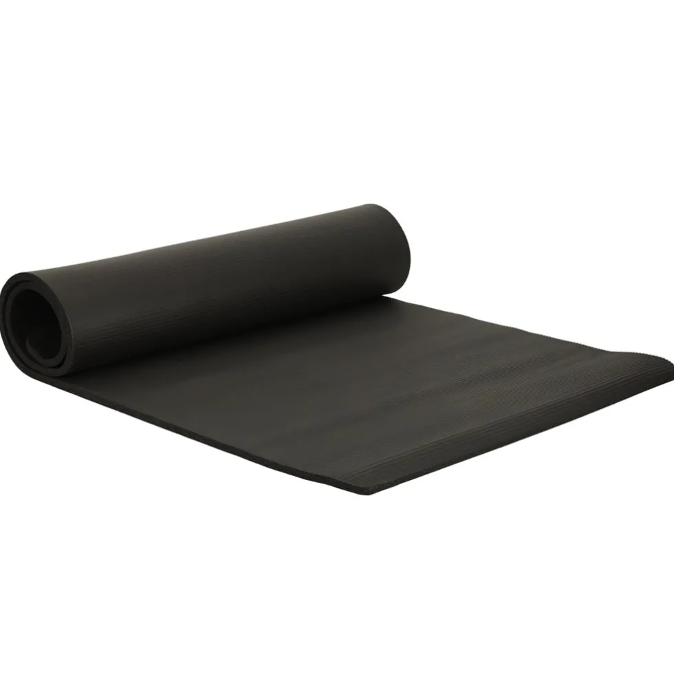 Yogamatta träningsmatta 185x83x1,5 cm halkfri med bärväska svart