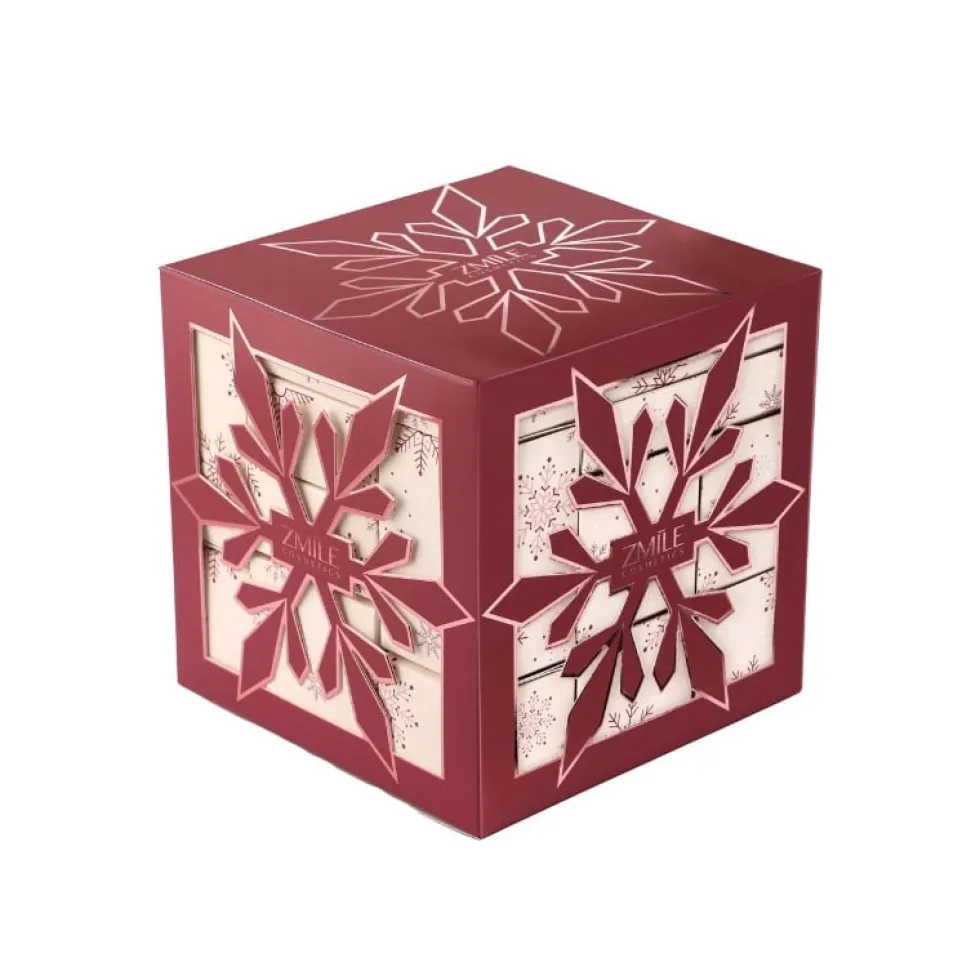 Zmile Cosmetics Beauty Advent Calendar Snowflake Puzzle Cube Cherry Red